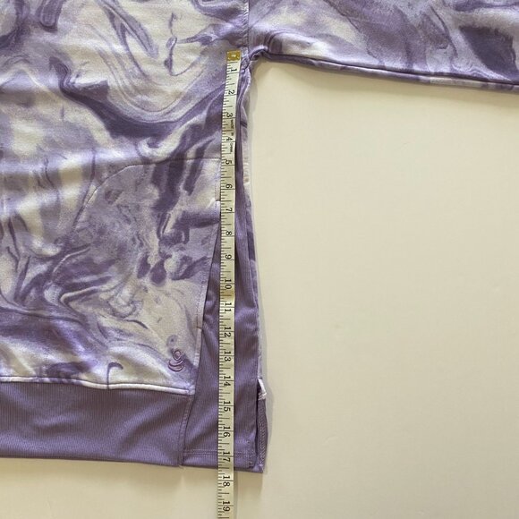 Cuddl Duds Women's Purple Marble Hoodie with rib trim - Picture 13 of 15